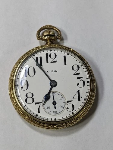 VTG Antique Elgin 15j 16s Model 6 Grade 312 Pocket Watch Running just serviced !