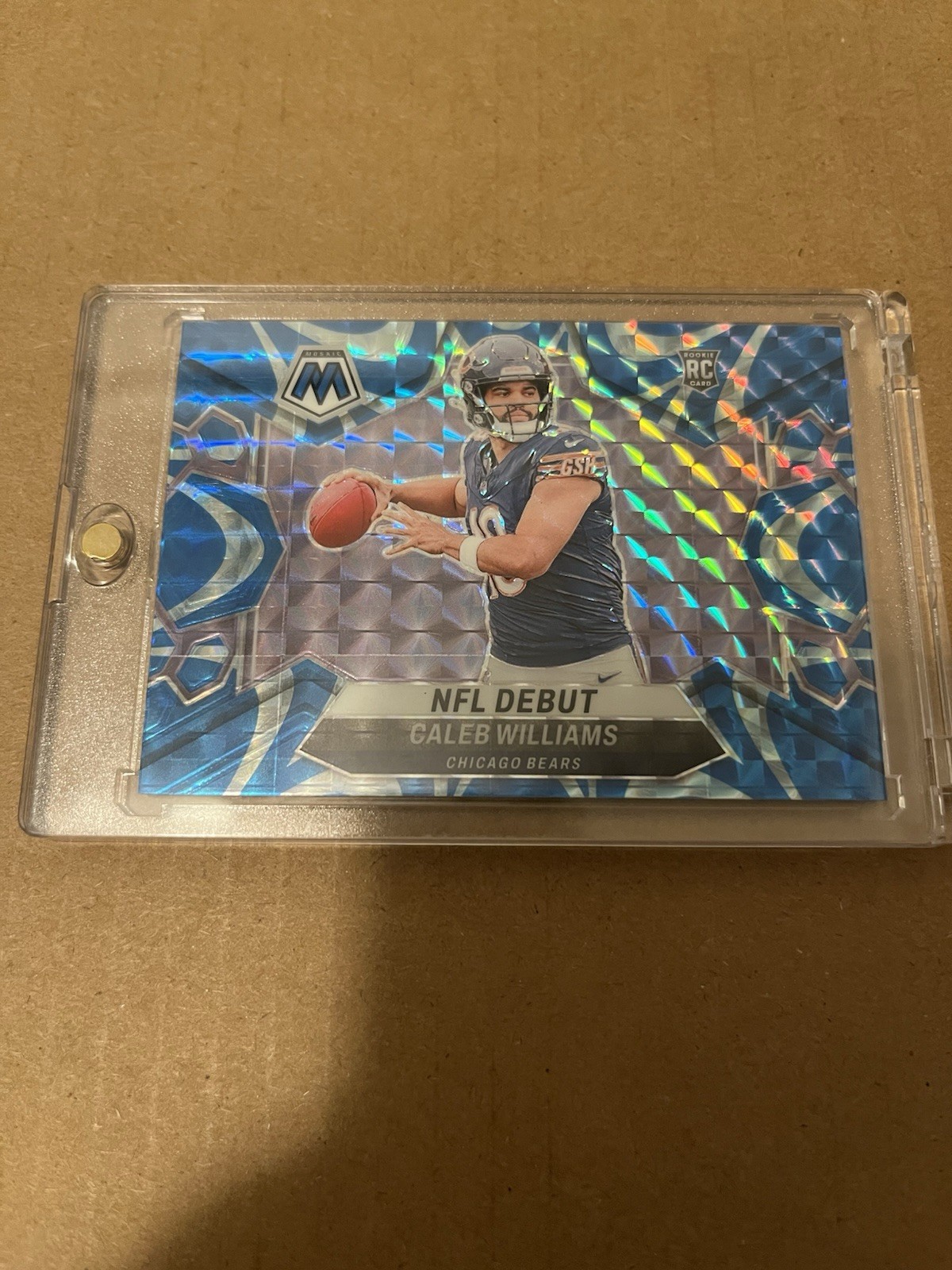 2024 Panini Mosaic Caleb Williams Rookie NFL Debut Blue Reactive Color Match RC