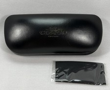 Coach Sunglasses Hard Case Black Leather Clam Shell Eyeglass Case