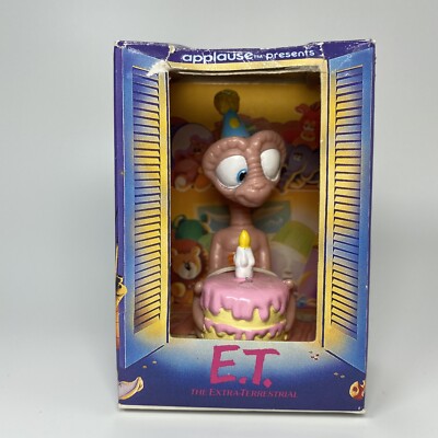 Vintage Boxed E.T. PVC Birthday Cake Figure Applause 1988 Mini MIB NEW 80 s Gift