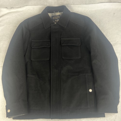 Giubbotto Bomber Vintage Pendleton Nero Lana Zip Uomo Taglia Media - Foto 1 di 14