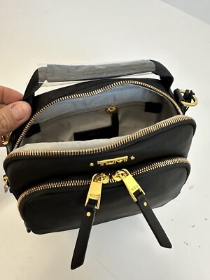 Brand New TUMI TROY Crossbody Color Black w/Gold Zipper Bag | eBay