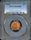 PCGS - Wheat Cent - 1c - 1950 S - MS -66-RD - 2785