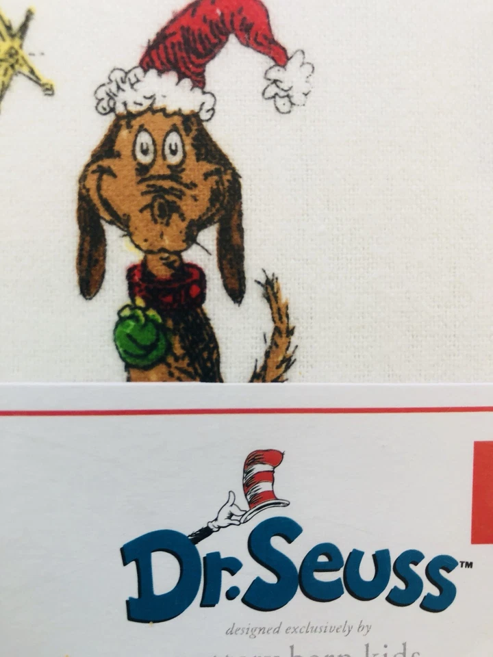 Pottery Barn Kids The Grinch & Max Cotton Full Sheet Set Flannel Christmas - Image 4 of 4