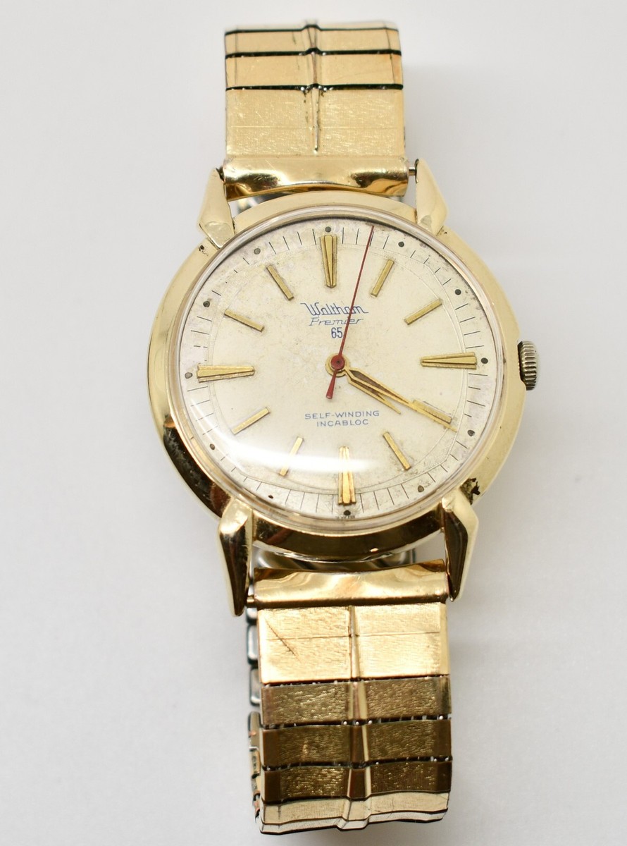 1950's Waltham 65 Premier 14k Gold Automatic Wrist Watch#WATCH349