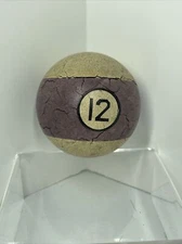 Antique 12 Pool Ball Purple Vintage Billiards Decor Speckled