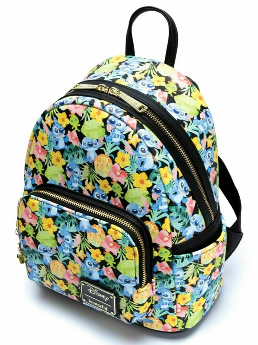 Disney Loungefly Stitch & Scrump Floral Water Color Mini Backpack Loungefly Disney Stitch & Scrump Floral Watercolor Mini  main image 3