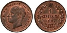 1 CENTESIMO 1904 VALORE RARO FIOR DI CONIO RAME ROSSO UNC RED COPPER TOP QUALITY