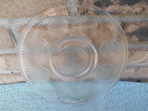 Imperial Glass Corporation Handcrafted Crystal Coins 1964 Series 9" Plate + Box. - Picture 11 of 15