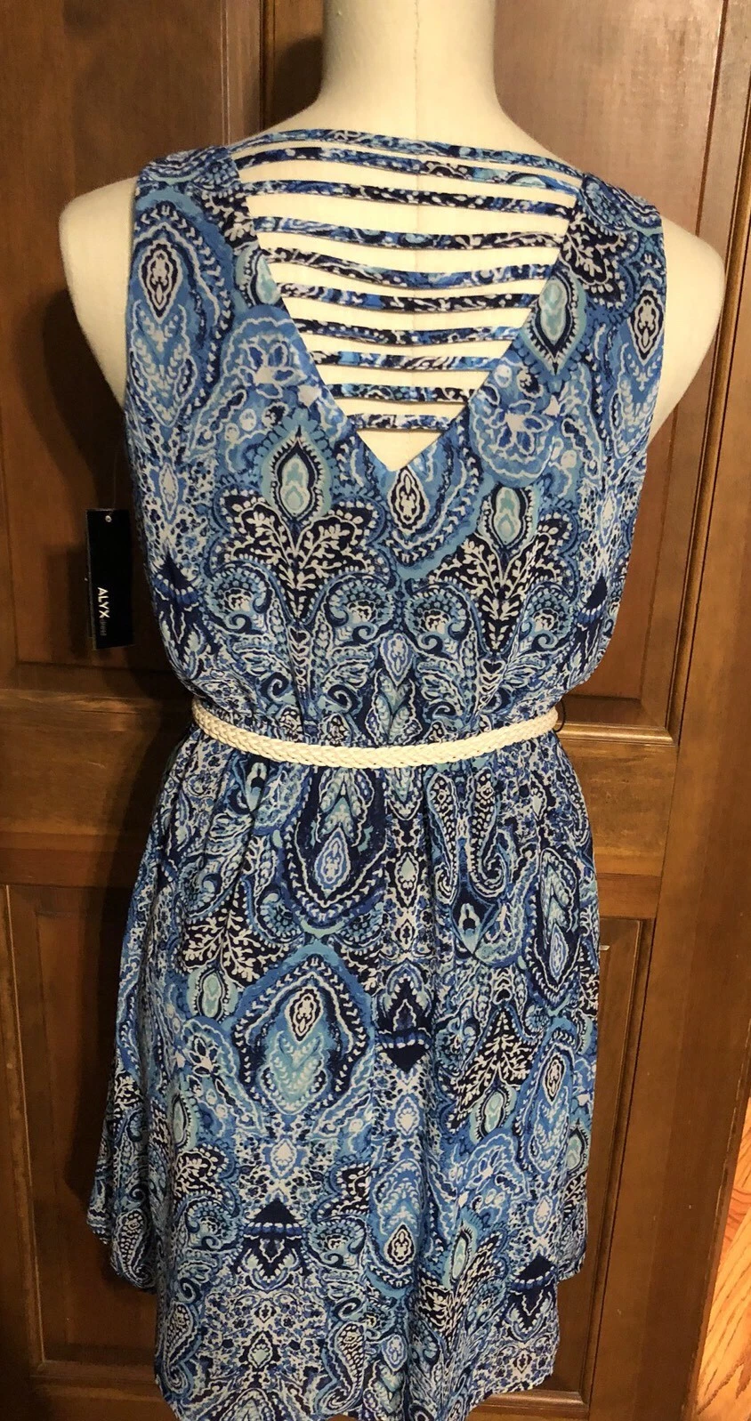 Abito estivo Alyx marrone blu prendisole tg 6 nuovo con etichetta