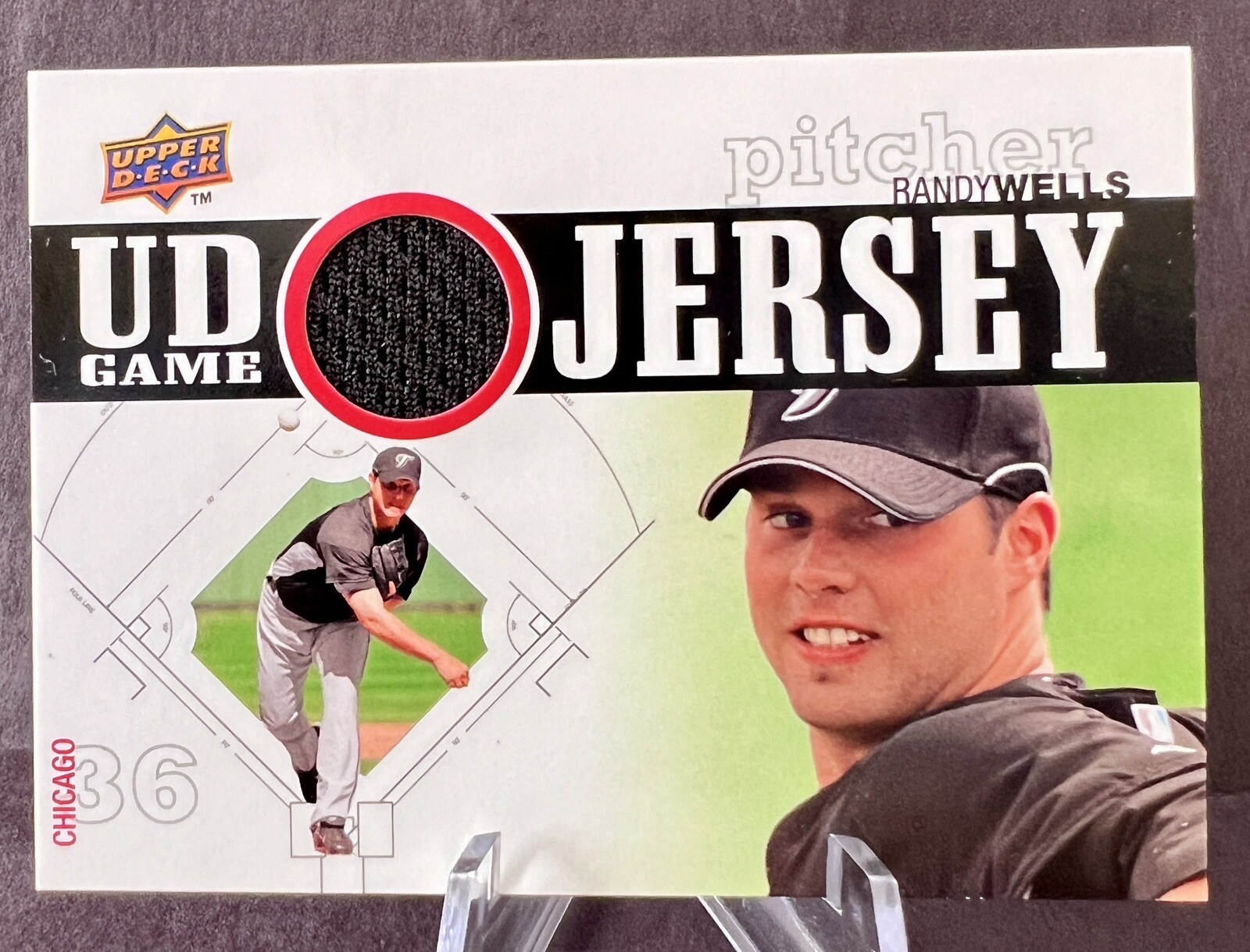 2010 RANDY WELLS Upper Deck Jersey UDGJRW Chicago Cubs Toronto Blue