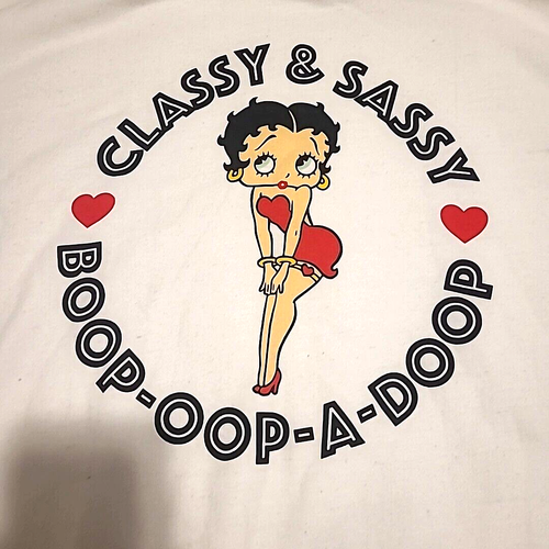 Betty Boop Women White Pullover Hoodie Size M Classy & Sassy Boop=Oop-A-Doop - Picture 3 of 17