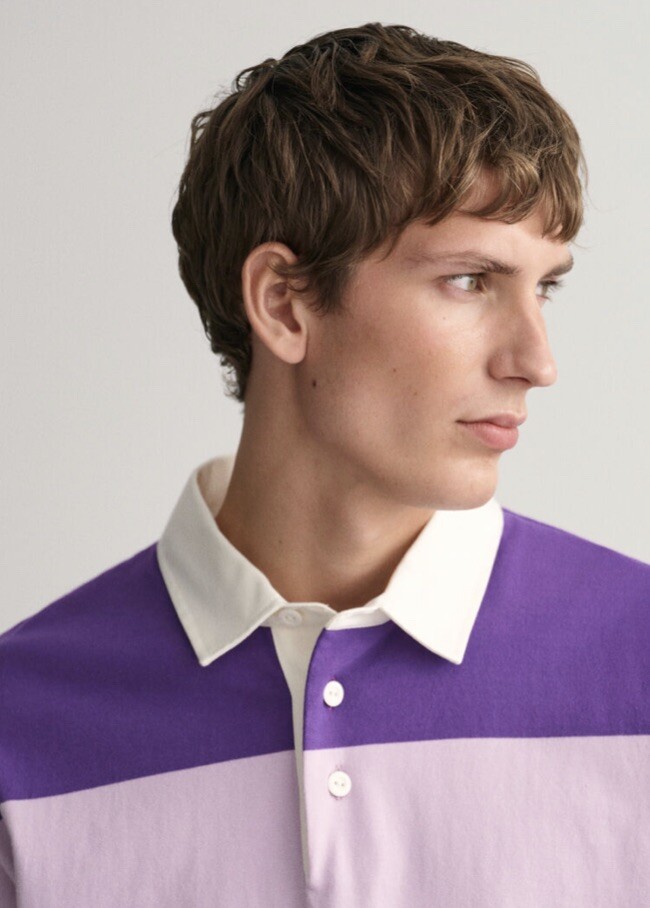 GANT ~ Retro Block Stripe SS Rugger Dark Violet Size ~ Large 2002020 RRP £135 image 5