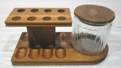 Decatur Industries Pipe Rack Vintage Decatur Industries 8 Slot Wood PIPE HOLDER RACK W/ Tobacco ...
