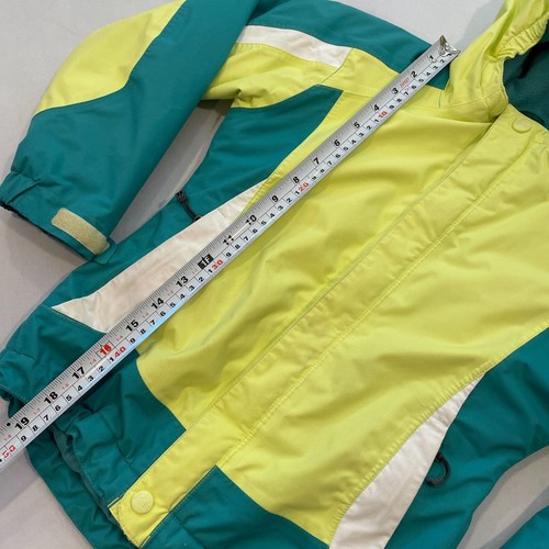 ~ REI Girls XS Snow Winter Coat* Hood Teal Aqua Yellow Chartreuse Zip Adjustable - Picture 6 of 14