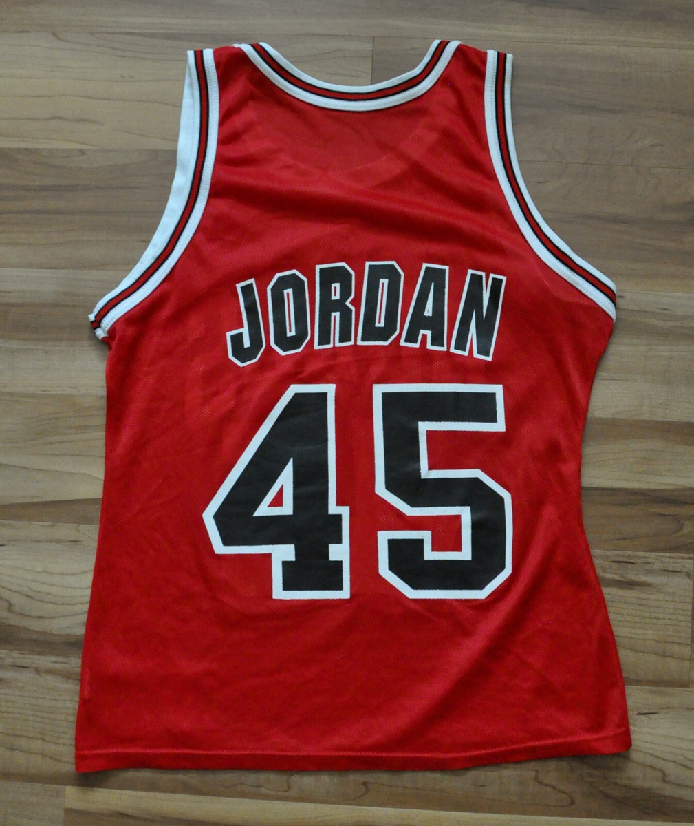 Michael Jordan #45 Chicago Bulls Champion Jersey Red NBA Men 40 M