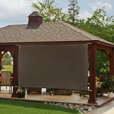 90% Sun Shade Cover Privacy Shade Pergola Cover 2 Side Rod Pockets in Brown