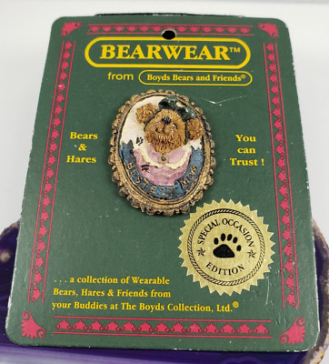 Boyds Bears & Friends Bearware Collection Pin / Brooch # 82502 Bestest Mom   