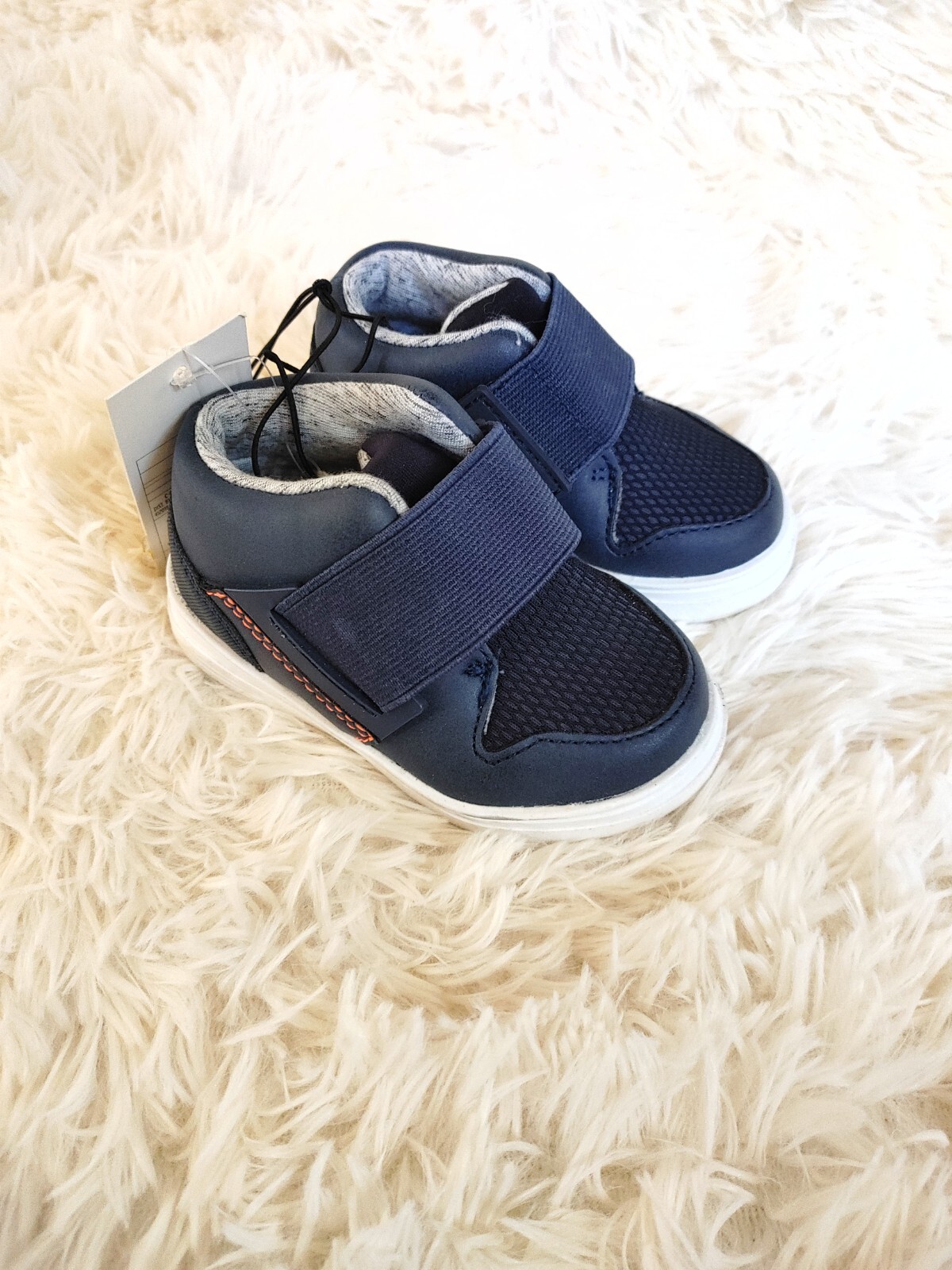 NWT Cat & Jack Boys Size 5 High Top Sneakers Navy Blue Toddler Shoes-image
