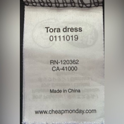 Abito Midi Tora in Velluto Nero Schiacciato Lunedì Economico Taglia S - Foto 4 di 7
