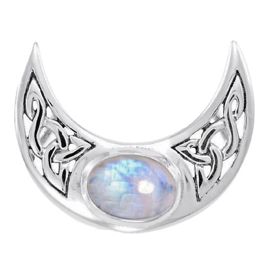 Peter Stone 925 Silber Mond Anhänger Mondsichel Mondstein Kelten Magie Druide