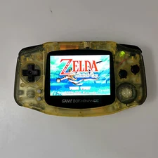 Game Boy Advance Console with iPS Backlight Backlit LCD Console - Clear Gold