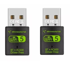 2x USB WiFi Bluetooth Adapter 600Mbps 2.4G/5Ghz Dual Band Wireless Card