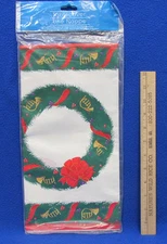 NOS Christmas Wreath Paper Tablecloth By Amscan Inc 54 x 102 Made In USA