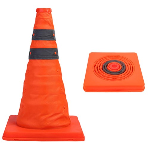 2 Pcs Telescopic Road Cone Collapsible Safety Cones Plastic Traffic