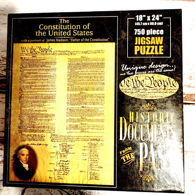 HISTORIC DOCUMENTS FROM THE PAST 18''x 24'' 750pc. Jigsaw PUZZLES. Factory Sealed.