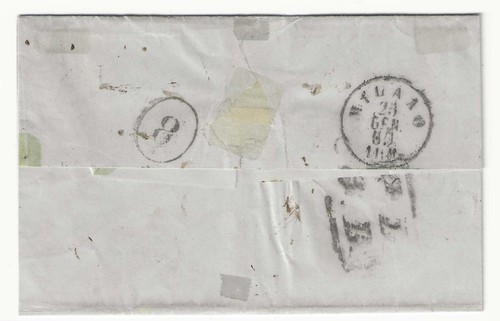 1861 Sardegna - Lettera per città con 5 c. verde oliva giallastro Sassone 13Cc - Foto 2 di 2