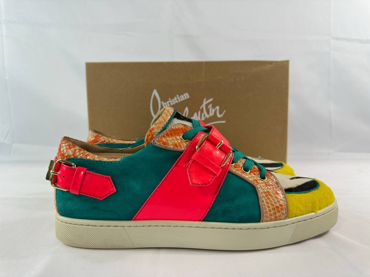 Christian Louboutin Michaelow Flat Sneakers Pony Python Fresh 44 US 11