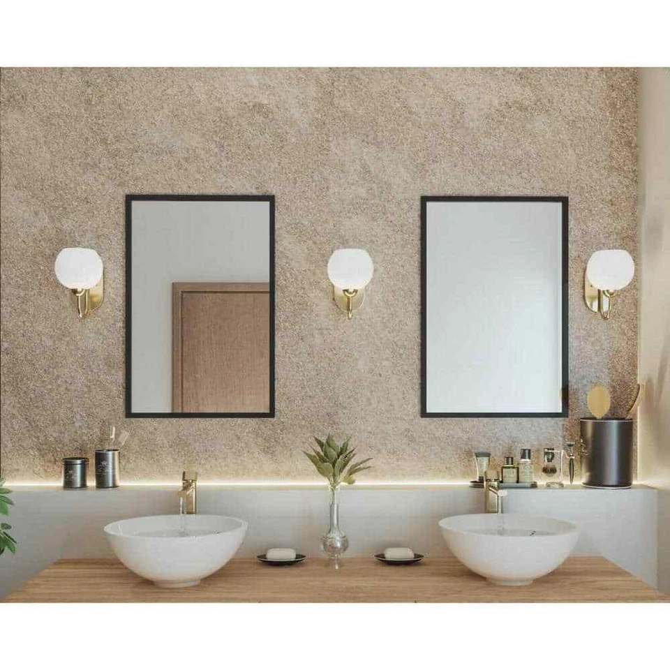 Progress Lighting Carisa Collection 1-Light Vintage Gold Opal Bath Vanity Light - Image 2 of 4