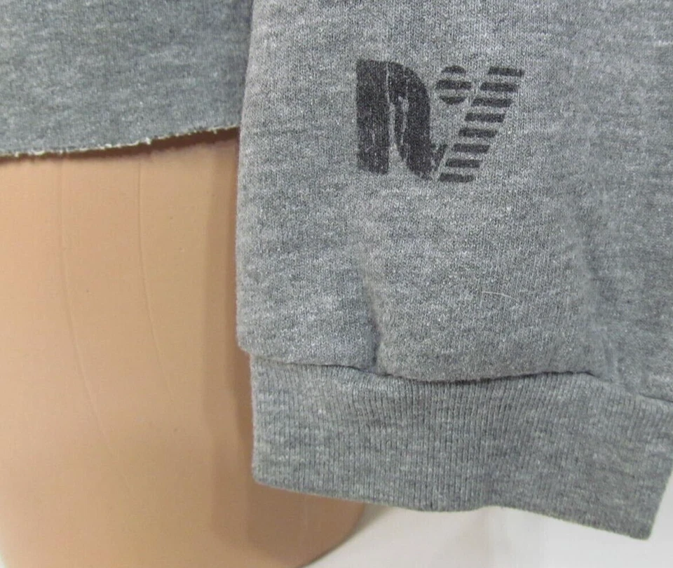 REBEL YELL S Vintage Y2K Grunge Gray Raw Edges Sweatshirt MALIBU 1986 Graphic - Image 3 of 4