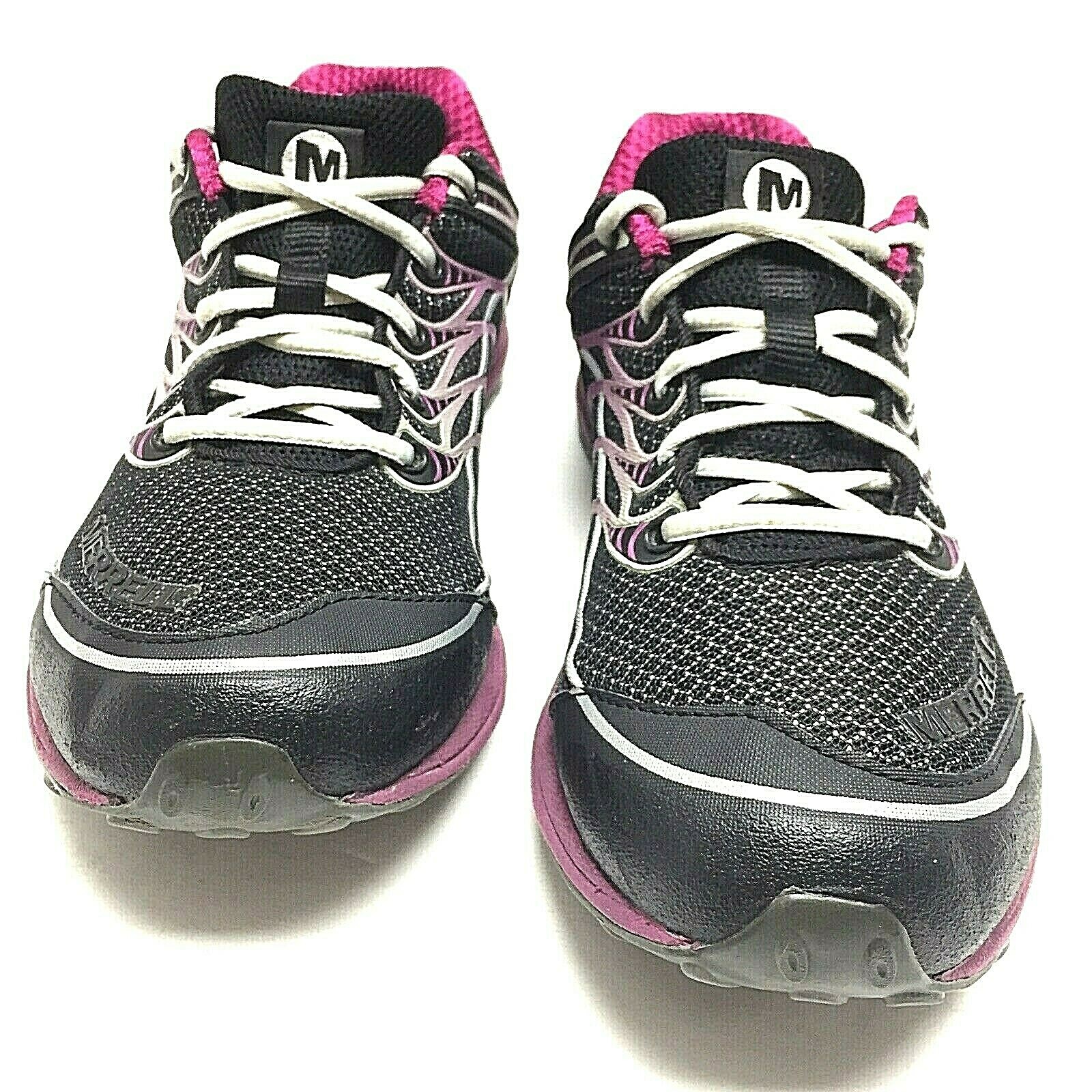 Scarpe Merrell donna nere viola stringate atletica corsa trail taglia 6 us