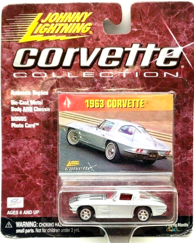 RTR JOHNNY LIGHTNING CORVETTE COLLECTION 1963 CORVETTE SILVER CHEVY W/PHOTO CARD - Picture 5 of 5