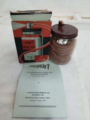 Vintage Spritzpistole noch im Karton mit Anleitung Scheunenfund Männerhöhle Artikel