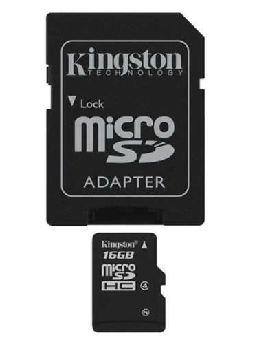 Kingston 16GB Micro SD HC & Adapter Retail Pack Micro SDHC Class 4 High Speed - Picture 1 of 3