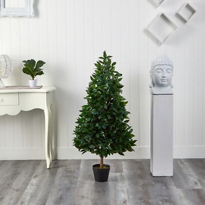 4  Bay Leaf Artificial Topiary Tree UV (Indoor/Outdoor) Home Decor. Retail $180