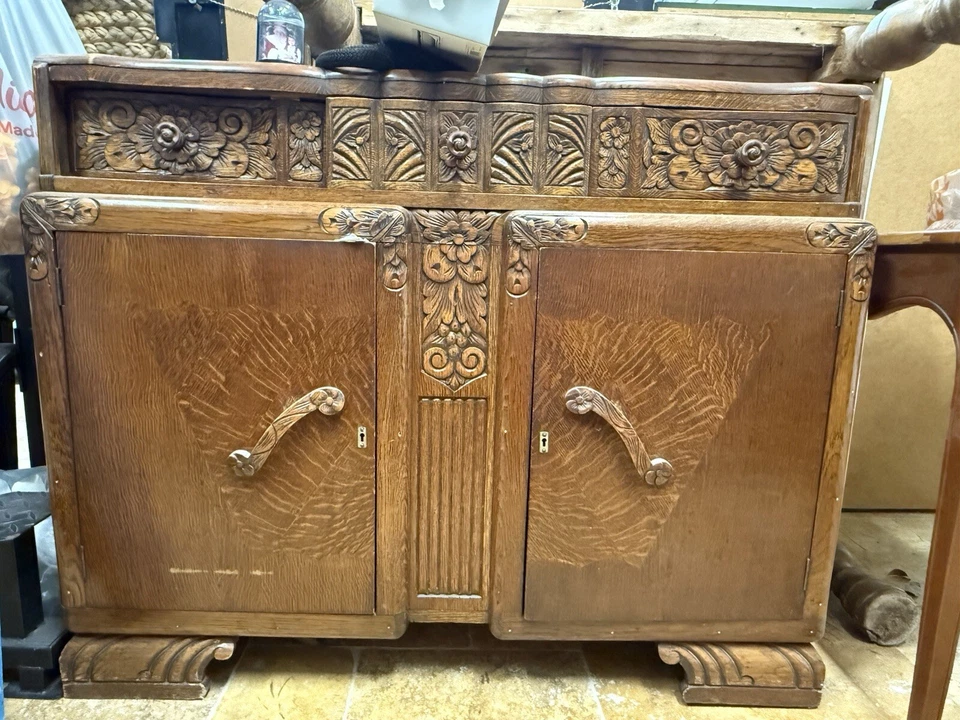 1960 Art Deco hand Carved Sideboard  - Image 2 of 2