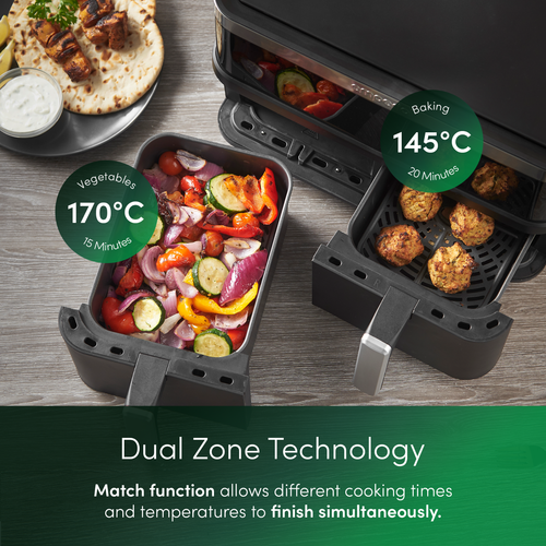 Emperial Dual Air Fryer Oven Non-stick LED Touch Oil Free Cooking 9L - 2400W - Picture 3 of 9