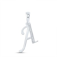"10K WeißGold Rundschliff Diamant Damen Initial \"K\" AnhäNger 1/12 Ct."