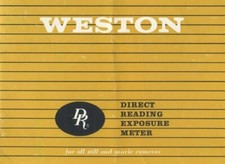Weston DR Direct Reading Exposure Meter Instruction Manual