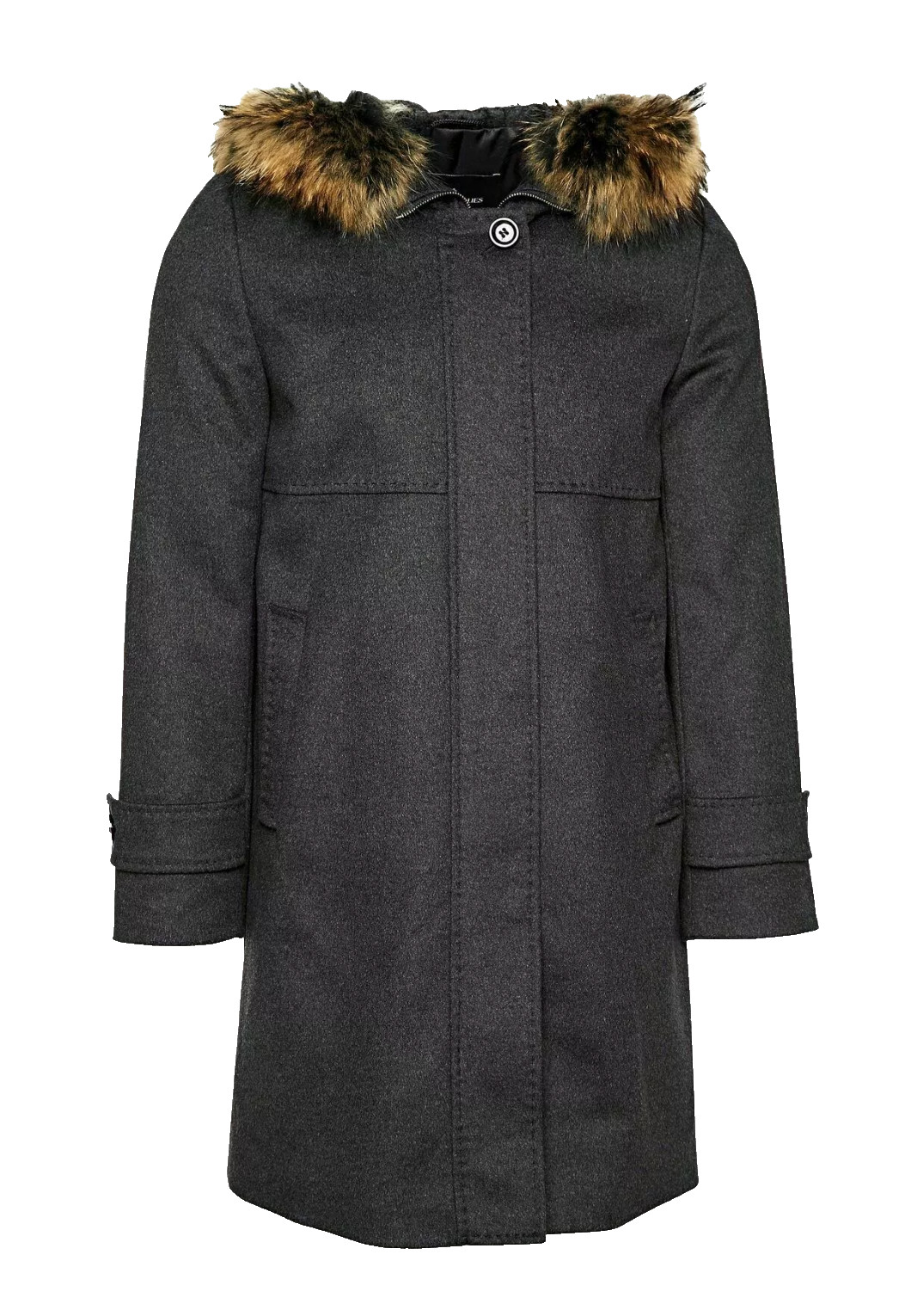 Saint Jacques Short Coat Fur Wool Cashmere Jacket Parka New 44 XXL