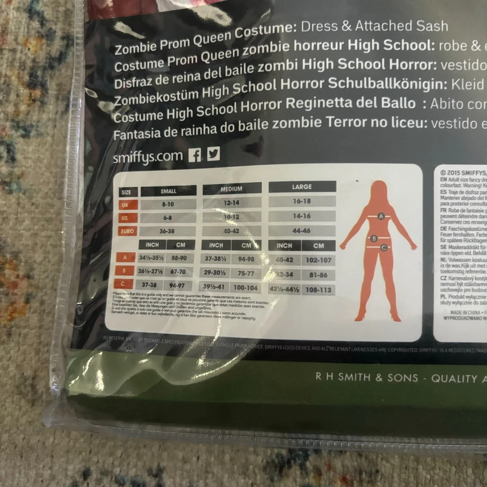 Disfraz de reina zombi de terror de secundaria para mujer grande 14-16 Halloween Foto 4 de 4