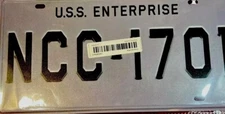 Star Trek | NCC-1701 | License Plate Aluminum- Not Stamped  New