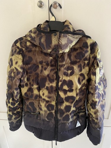 Moncler Green Leopard Jacket women size 1 - Picture 8 of 15