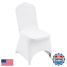 Vevor 100 Pcs White Chair Covers Polyester Spandex Chair Cover Stretch