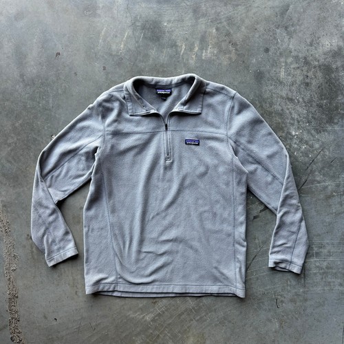 Patagonia Sweater Men's XL Gray 1/4 Zip Long Sleeve Fleece Sweatshirt Pullover