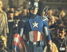 Chris Evans Signed 11x14 Photo Captain America Marvel Autograph Beckett LOA